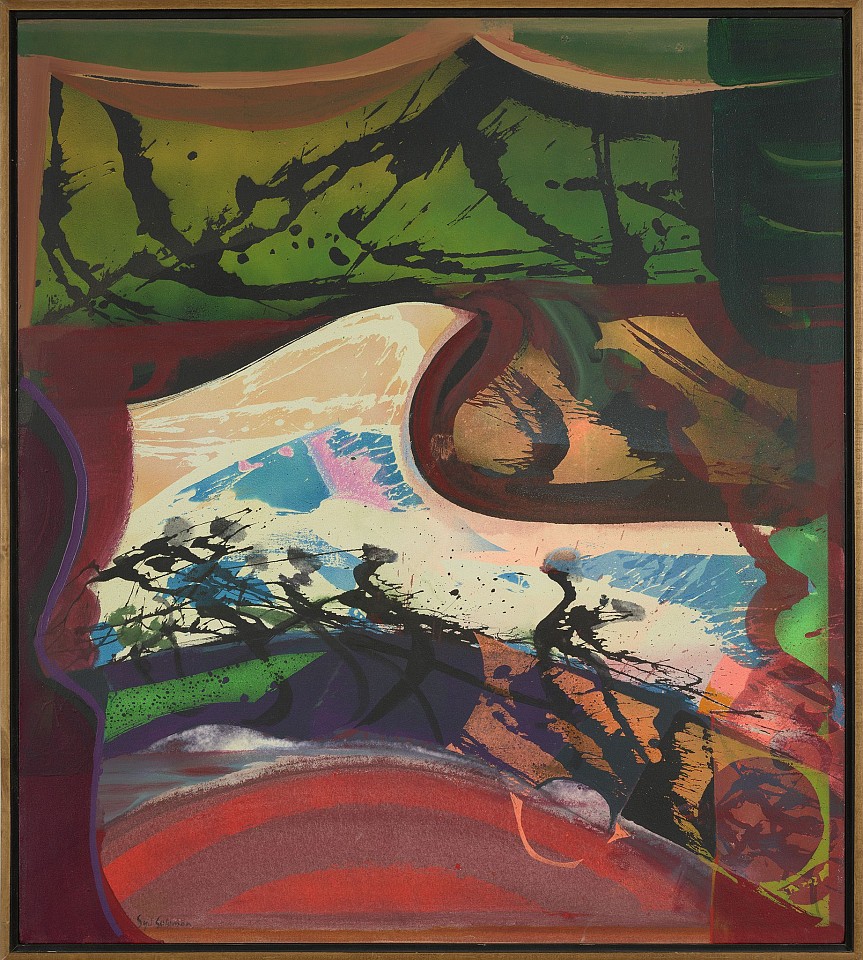 Syd Solomon, Shore Spinner, 1990
Acrylic and aerosol enamel on canvas, 46 x 41 in. (116.8 x 104.1 cm)
SOL-00228