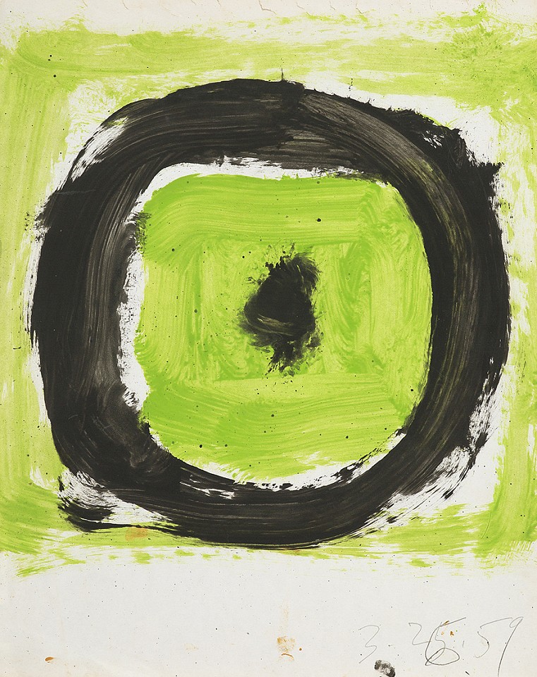 Walter Darby Bannard, Untitled (Black circle on green) | SOLD, 1959
Acrylic on paper, 14 x 11 in. (35.6 x 27.9 cm)
SOLD
BAN-00079