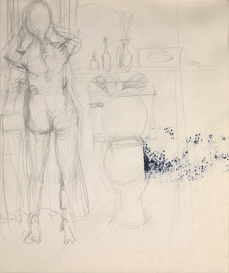 Elaine de Kooning, A Nude Woman at a Sink in a Bathroom | SOLD, c. 1965
Graphite on paper, 10 x 8 in. (25.4 x 20.3 cm)
EDEK-00010