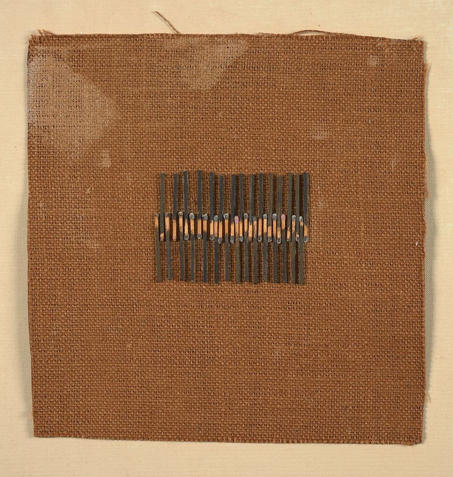 Anita Gibson, Untitled | SOLD
Paint and matchsticks on burlap, 10 x 9 3/4 in. (25.4 x 24.8 cm)
GIB-00002