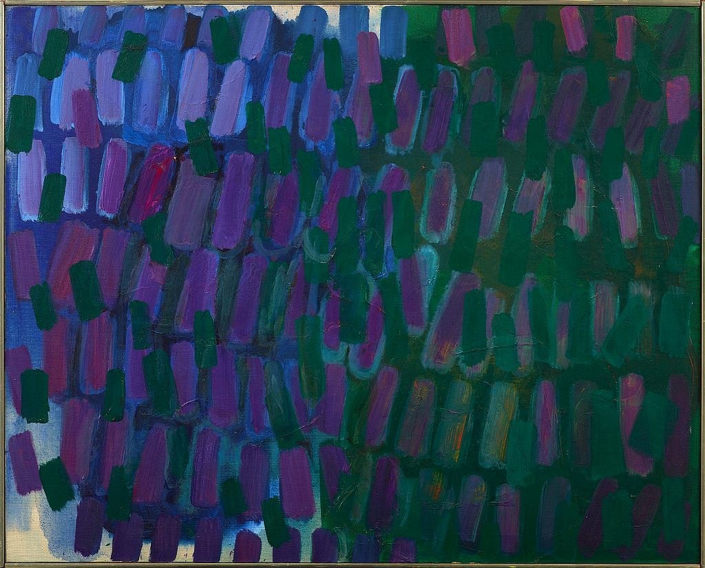 Yvonne Thomas, The Garden | SOLD, 1963
Oil on linen, 32 3/4 x 40 5/8 in. (83.2 x 103.2 cm)
THO-00088