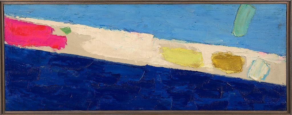 Herman Cherry, Blue Painting | SOLD, 1956
Oil on canvas, 11 x 29 in. (27.9 x 73.7 cm)
CHER-00001