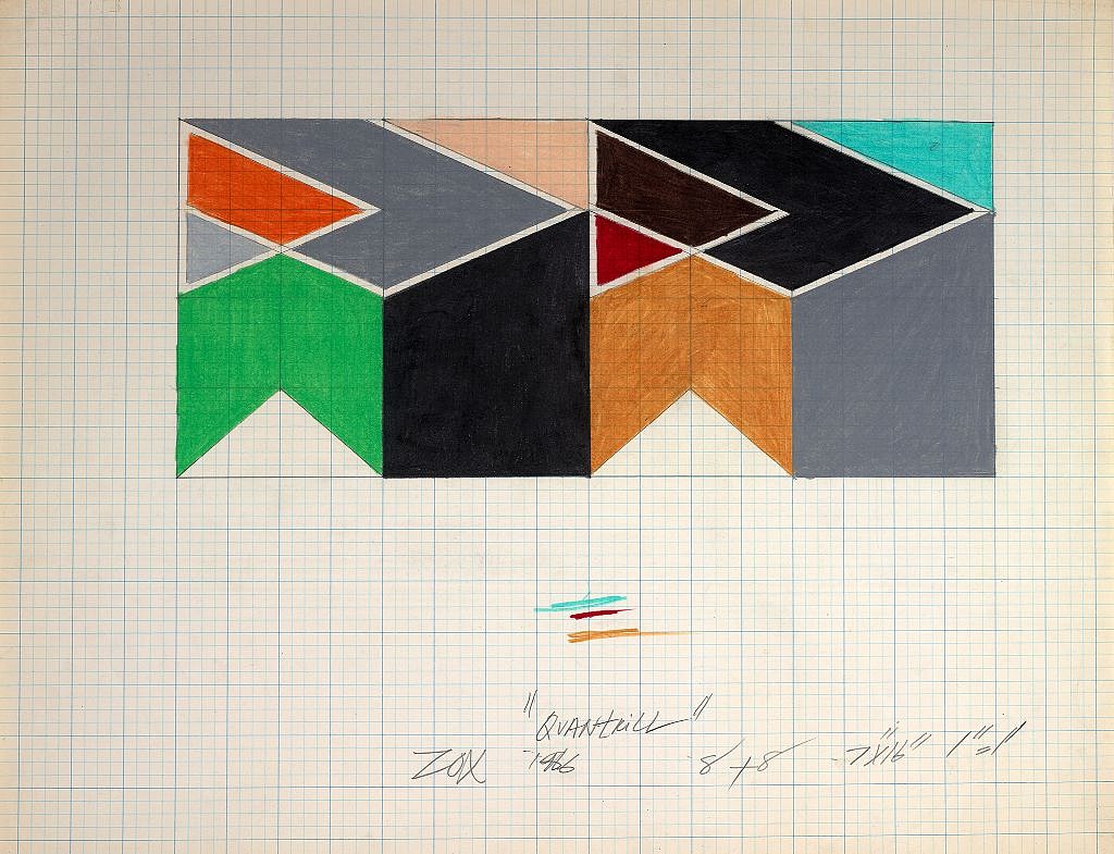 Larry Zox, Quantrill, 1966
Colored Pencil & Graphite on Paper, 17 1/8 x 22 1/8 in. (43.5 x 56.2 cm)
ZOX-00110