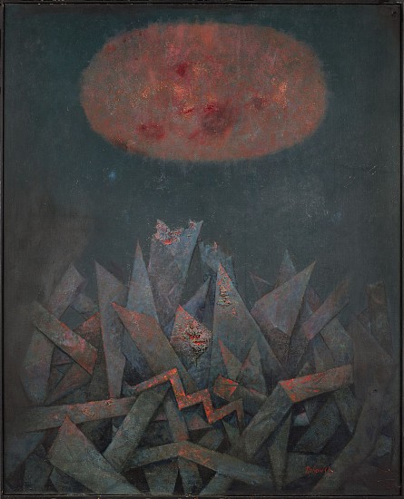 Meyers Rohowsky, Post Fire, c. 1955
Oil on canvas, 53 1/4 x 43 1/4 in. (135.2 x 109.9 cm)
ROH-00016
