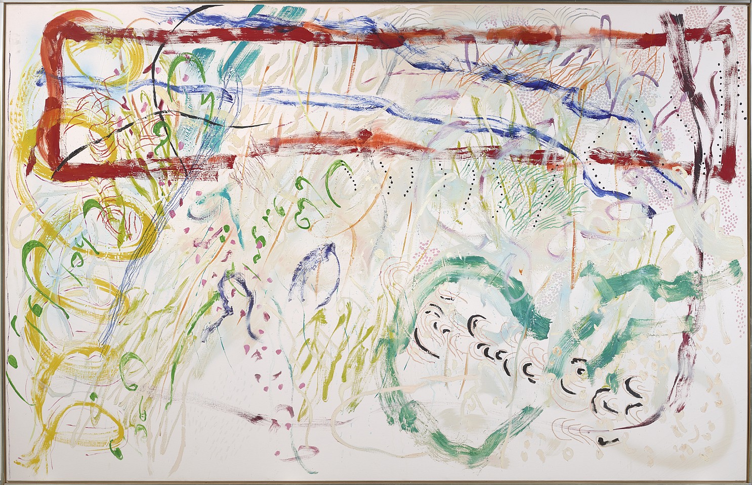Nancy Graves, Hint, 1978
Oil on canvas with encaustic, 65 x 101 in. (165.1 x 256.5 cm)
GRA-00003