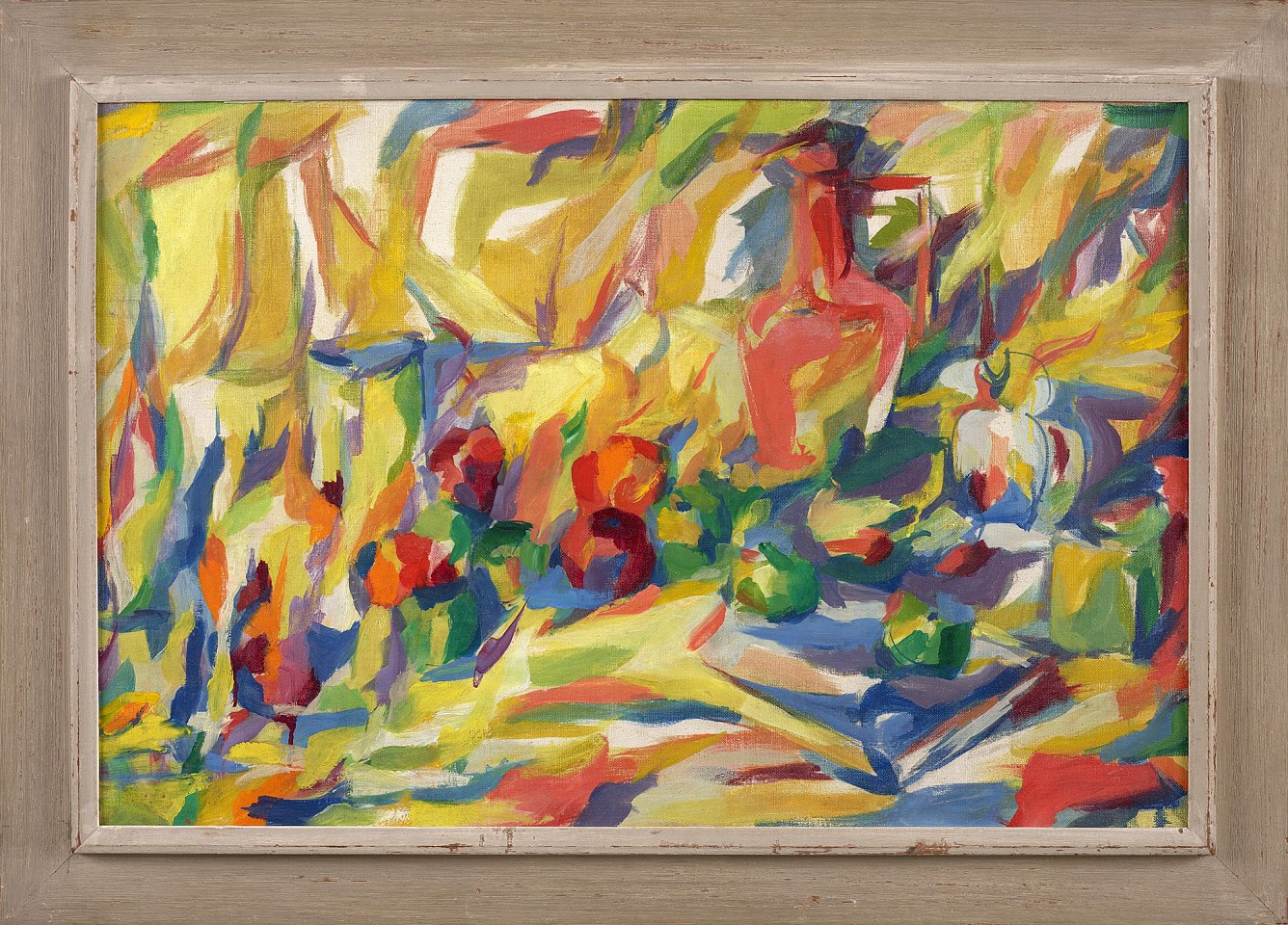 Pearl Angrist, Flaming Fruits, c. 1950-58
Oil on canvas, 24 x 36 in. (61 x 91.4 cm)
ANG-00004