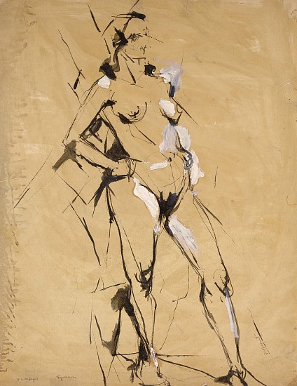 Pearl Angrist, Standing Nude, c. 1950-58
Oil on paper, 25 x 19 in. (63.5 x 48.3 cm)
ANG-00024