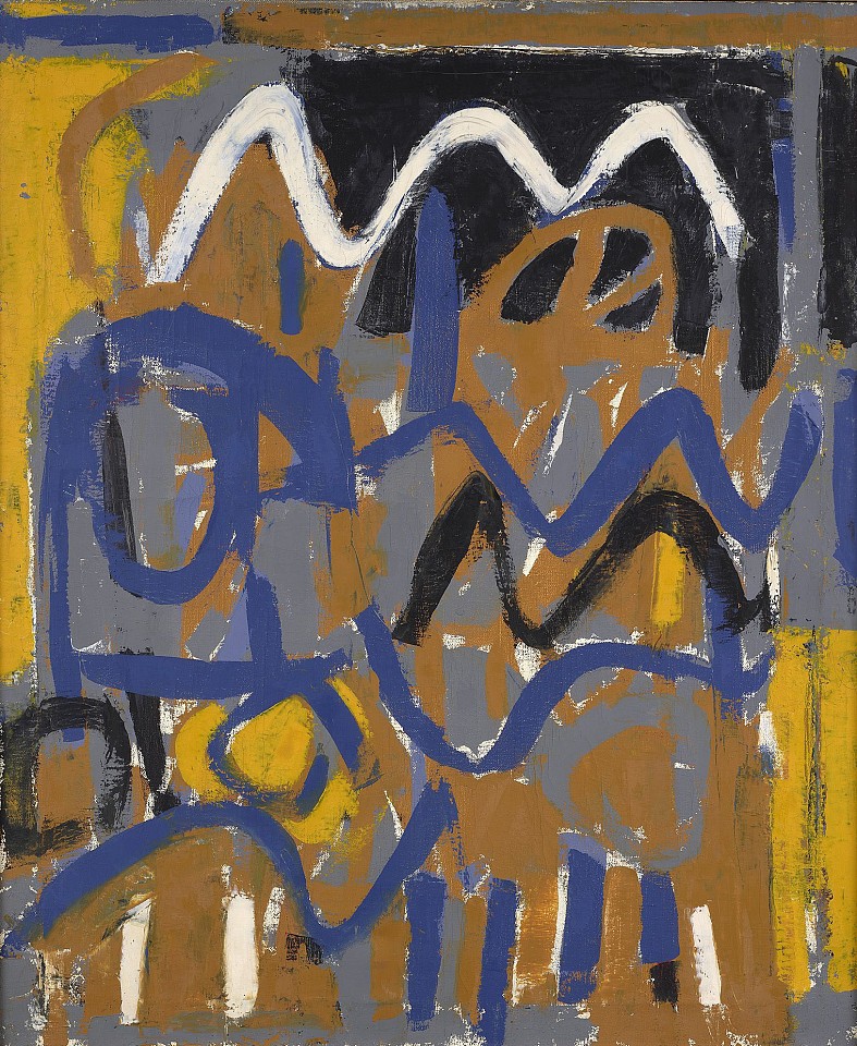 Raymond Hendler, The Dizzy One (No.10), 1960
Magna on linen, 36 x 29 3/4 in. (91.4 x 75.6 cm)
HEN-00021