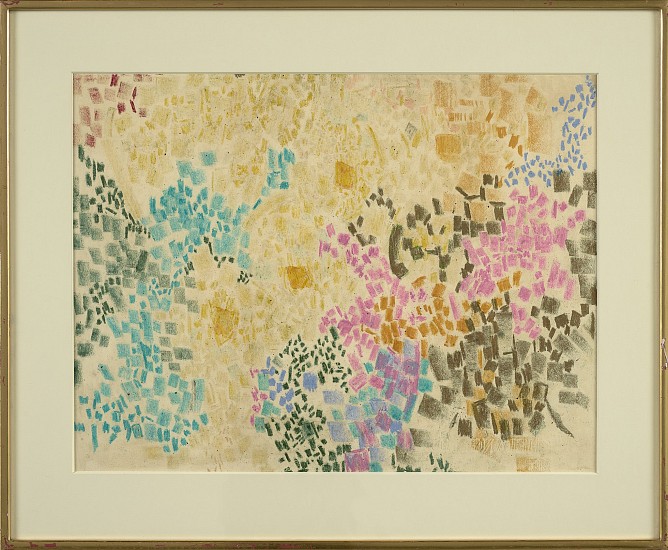 Lynne Mapp Drexler, Paperwork #15 | SOLD, 1961
Oil pastel and wash on paper, 19 x 24 5/8 in. (48.3 x 62.5 cm)
DREX-00002