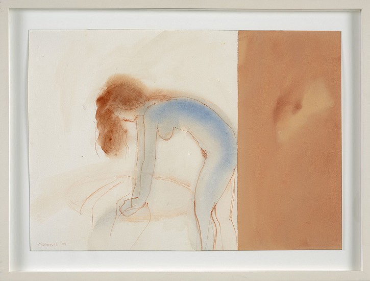 Elizabeth Osborne, Nude in Blue and Brown, 1989
Watercolor and Conté crayon on paper, 14 1/4 x 20 in. (36.2 x 50.8 cm)
OSB-00065