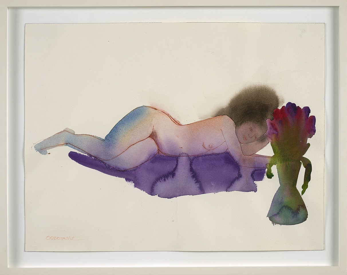 Elizabeth Osborne, Nude on Violet Blanket with Flower, 2002
Watercolor and charcoal on paper, 18 x 24 in. (45.7 x 61 cm)
OSB-00073