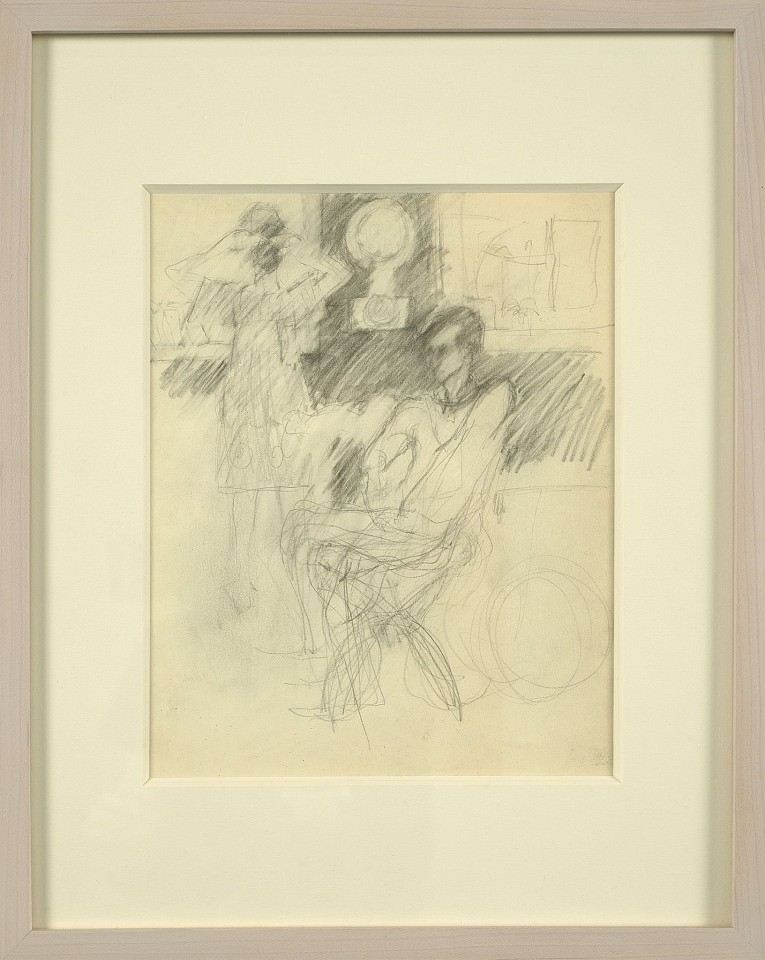 Elaine de Kooning, Frank O'Hara in George Segal's Studio, Woman Looking in a Mirror, c. 1965
Graphite on paper, 10 x 8 in. (25.4 x 20.3 cm)
EDEK-00009