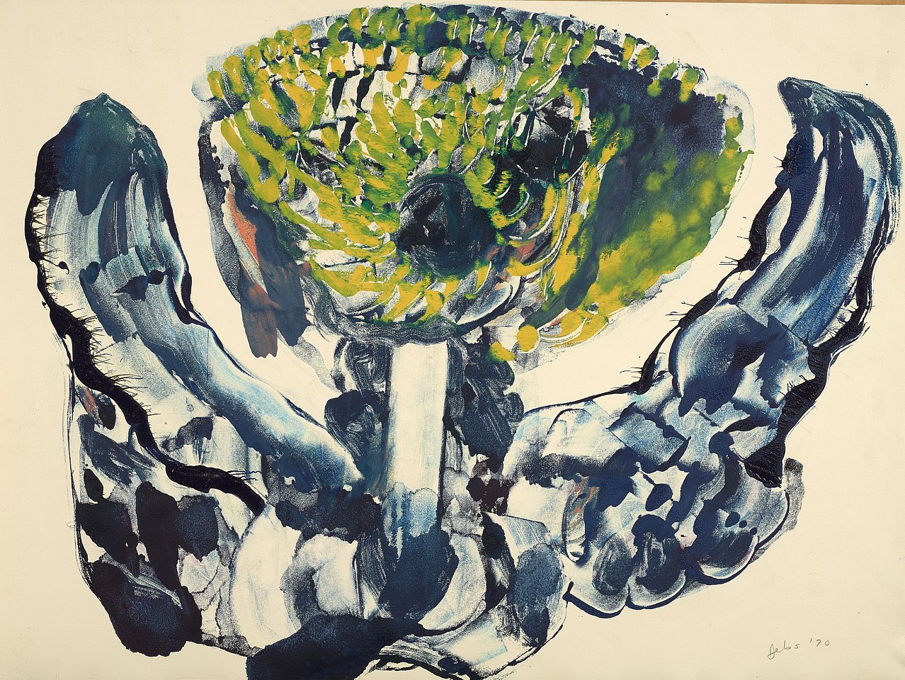 Jacob Schwartz, Flowers, 1970
Monoprint on paper, 18 3/4 x 25 in. (47.6 x 63.5 cm)
JSCH-00001