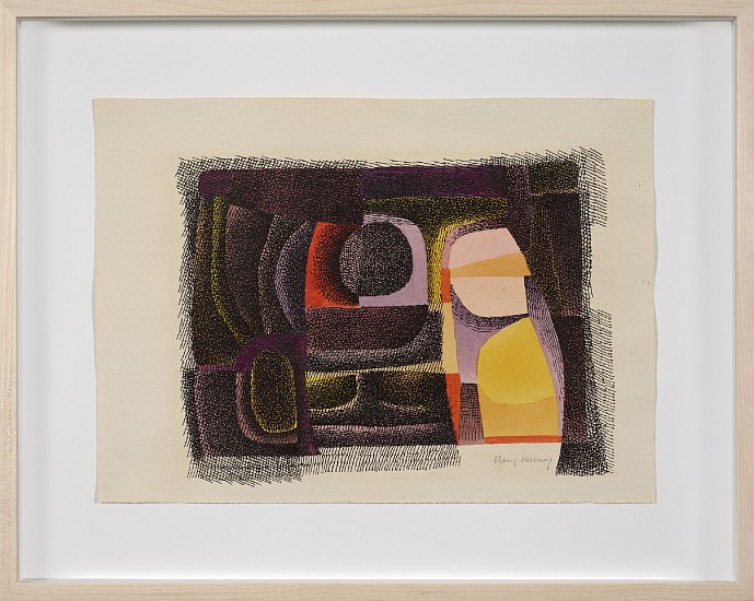 Mary Dill Henry, Untitled (Abstract Hatching #2), c. 1950
Gouache and ink on paper, 10 7/8 x 15 in. (27.6 x 38.1 cm)
MHEN-00181