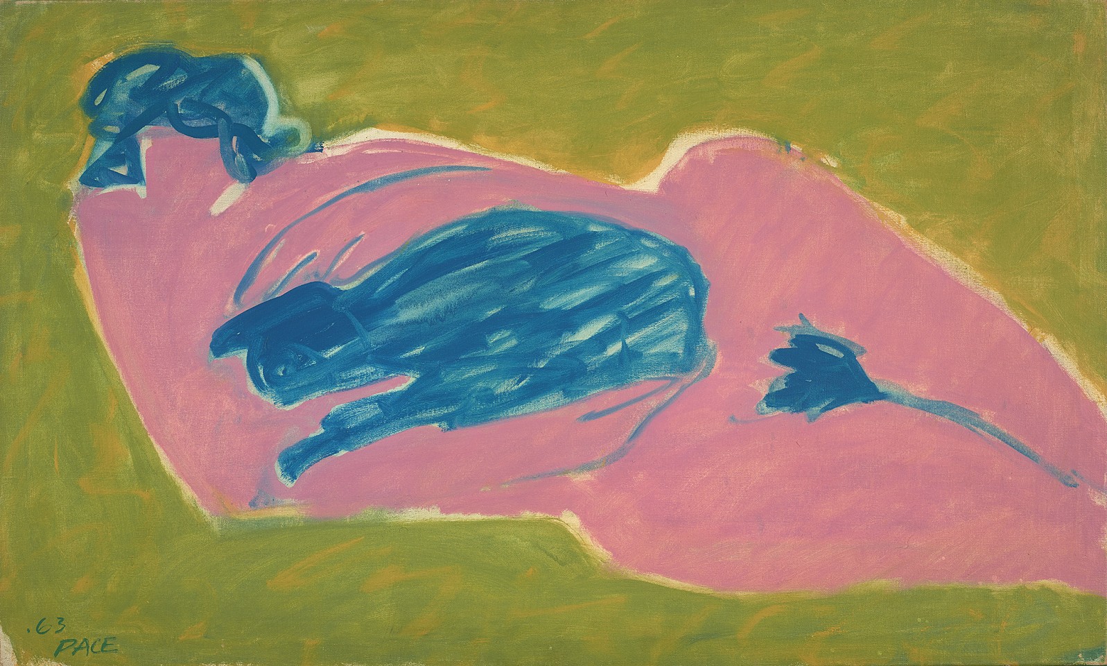 Stephen Pace, Pink Nude with Blue Cat (63-7), 1963
Oil on canvas, 26 x 43 x 3/4 in. (66 x 109.2 x 1.9 cm)
PAC-00252