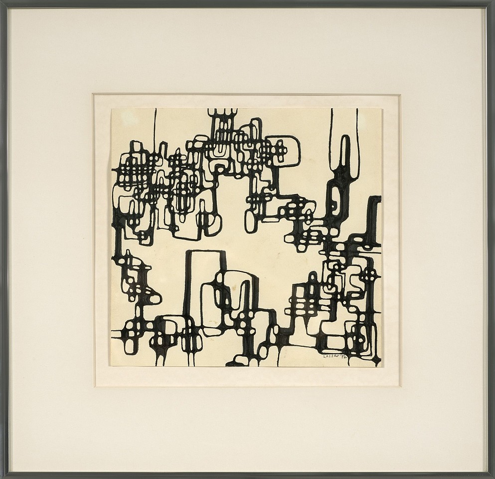 Ibram Lassaw, Interaction A, 1982
Ink on paper, 8 3/8 x 8 3/4 in. (21.3 x 22.2 cm)
LAS-00003