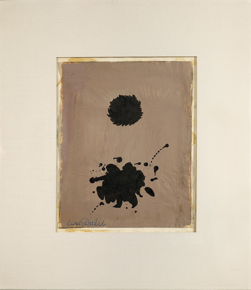 Adolph Gottlieb, Untitled (Tan Line Black Line Burst), c. 1970
Acrylic on paper, 10 x 7 3/4 in. (25.4 x 19.7 cm)
GOT-00001