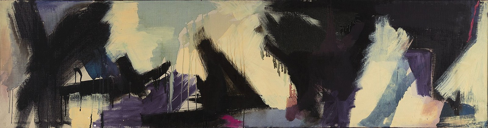 Judith Godwin, Battle | SOLD, 1956/57
Oil on canvas, 21 5/8 x 82 5/8 in. (54.9 x 209.9 cm)
GOD-00042