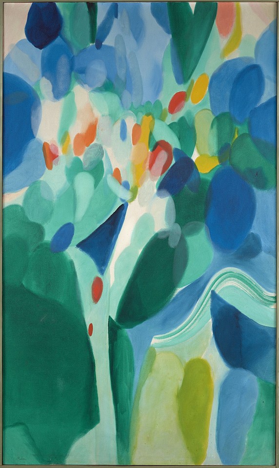 Alice Baber, The Green Reed | SOLD, 1966
Oil on canvas, 64 x 38 in. (162.6 x 96.5 cm)
BAB-00029