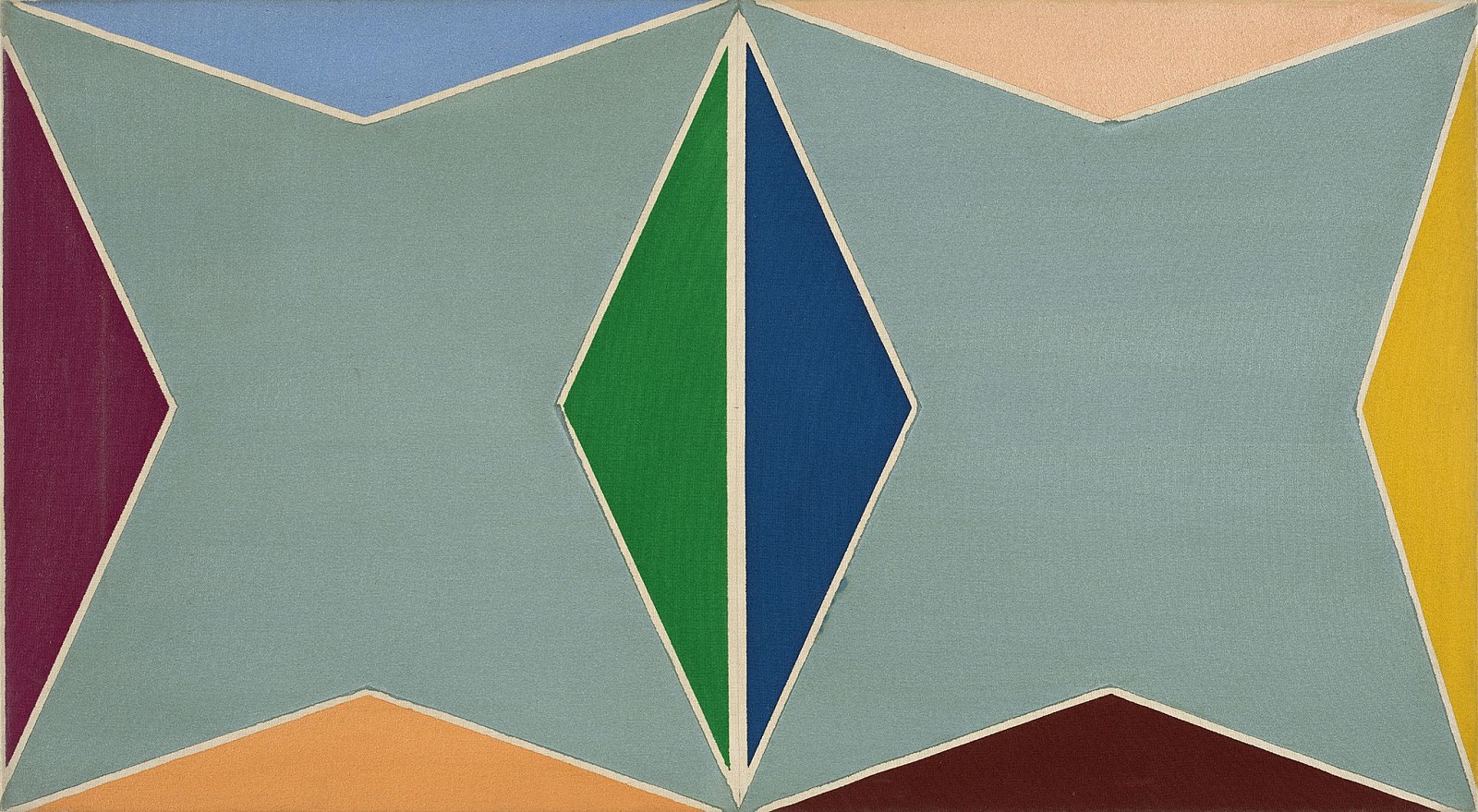 Larry Zox, Untitled (Double Gemini), 1969
Acrylic on canvas, 22 x 40 in. (55.9 x 101.6 cm)
ZOX-00091