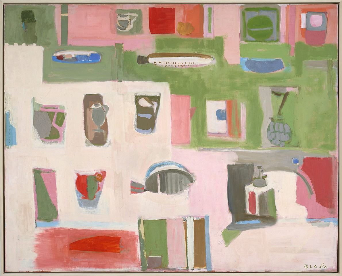 Janice Biala, Collection de Natures Mortes, 1985
Oil on linen with collage, 51 x 64 in. (129.5 x 162.6 cm)
BIAL-00011