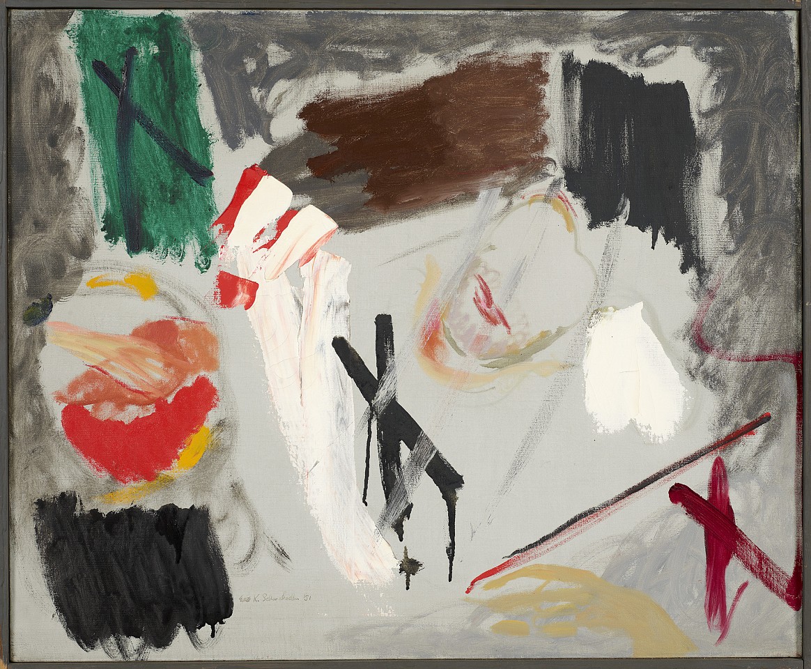 Ethel Schwabacher, Ode # VI, 1951
Oil on linen, 25 x 30 in. (63.5 x 76.2 cm)
SCHW-00229