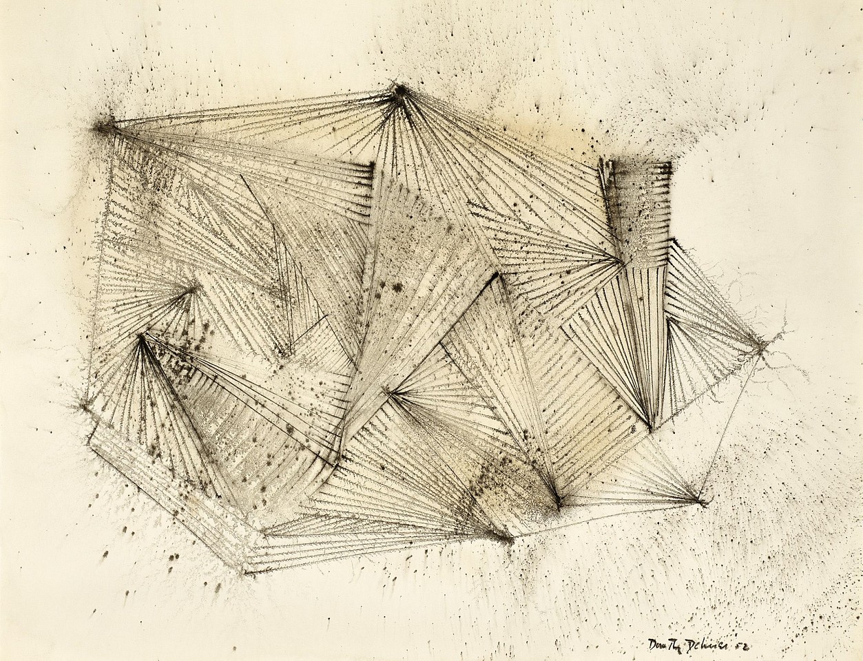 Dorothy Dehner, Untitled (#41), 1952
Ink and charcoal on paper, 15 7/8 x 20 3/4 in. (40.3 x 52.7 cm)
DEH-00041