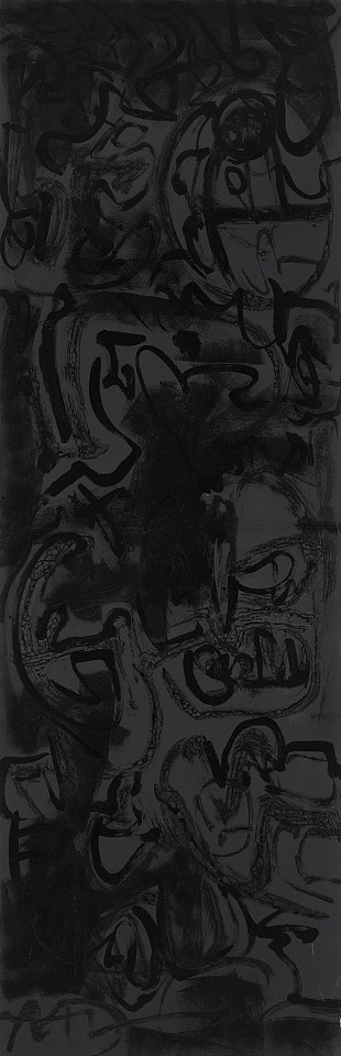 Bernice Bing, Untitled (Black on Black), c. 1986
Mixed media on paper mounted to canvas, 80 x 26 in. (203.2 x 66 cm)
BIN-00051